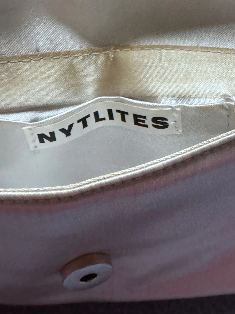 Elegant Silver Satin Clutch Bag
